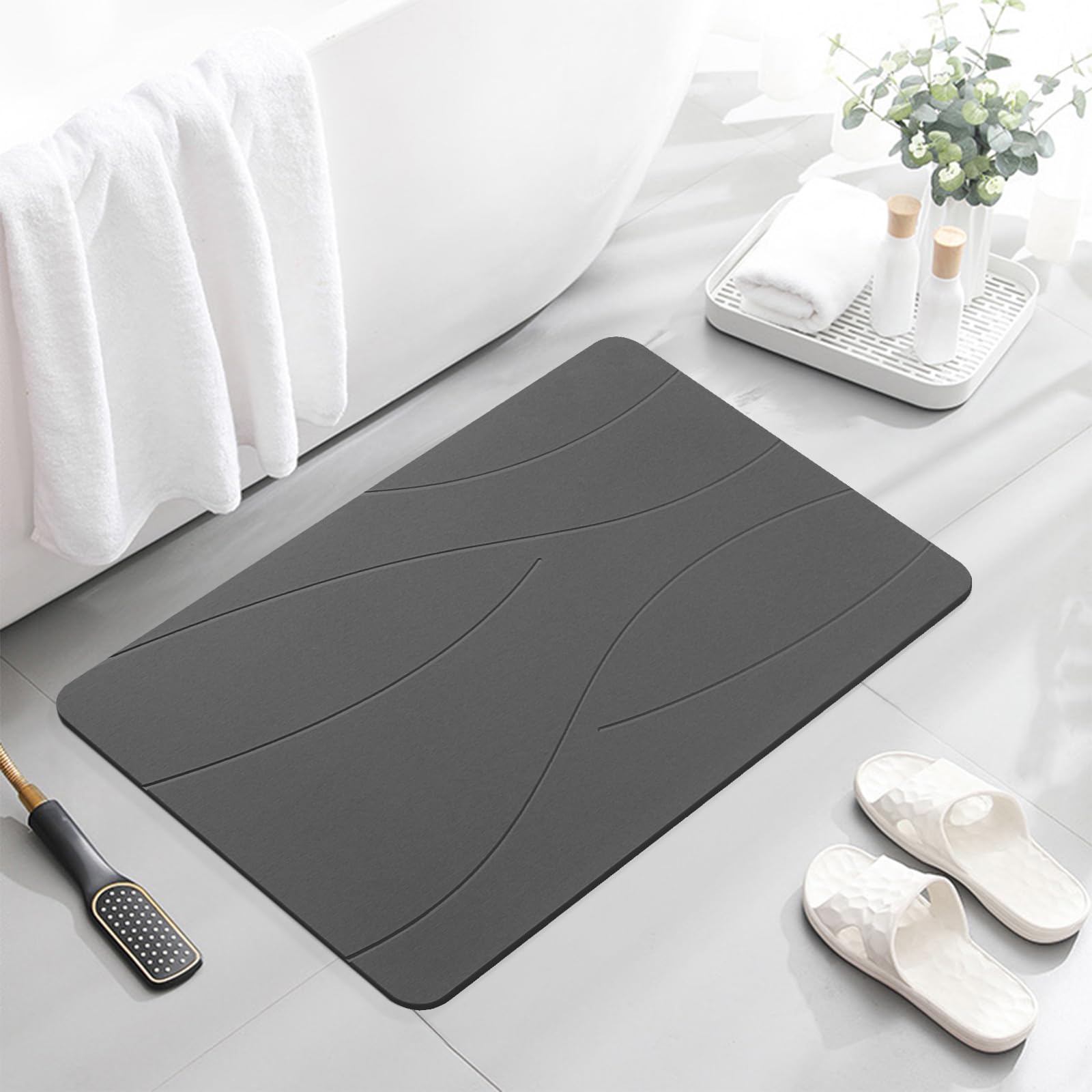 SUFOR non-slip texture provides stable footing on slick bathroom tiles.
