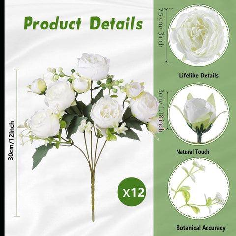 SugarHuLu artificial peonies stems ideal for DIY floral crafts and arrangements.