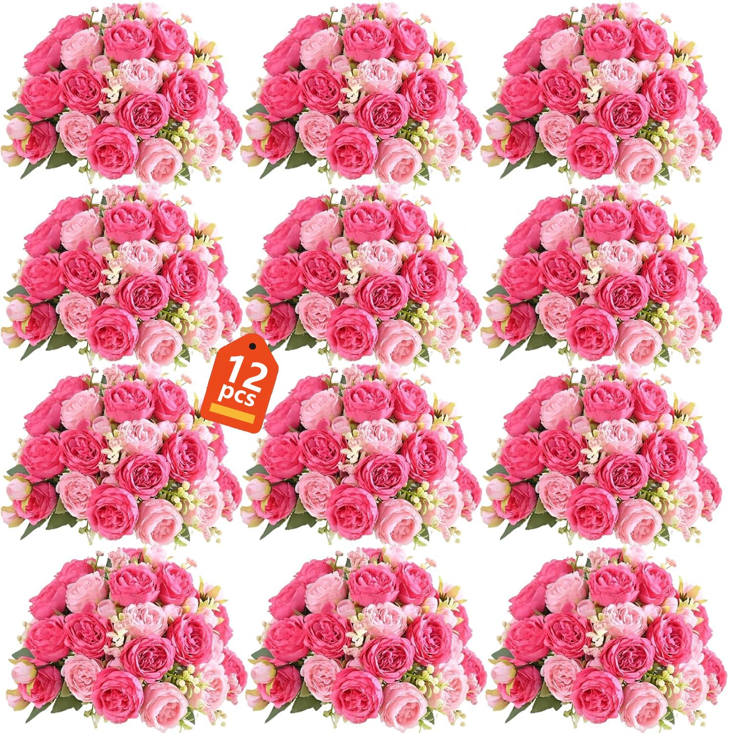 SugarHuLu peonies bouquet pink close-up highlighting lifelike petals for elegant home decor.