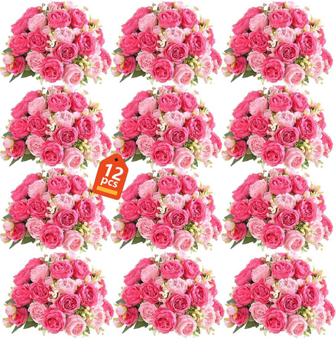 SugarHuLu peonies bouquet pink close-up highlighting lifelike petals for elegant home decor.