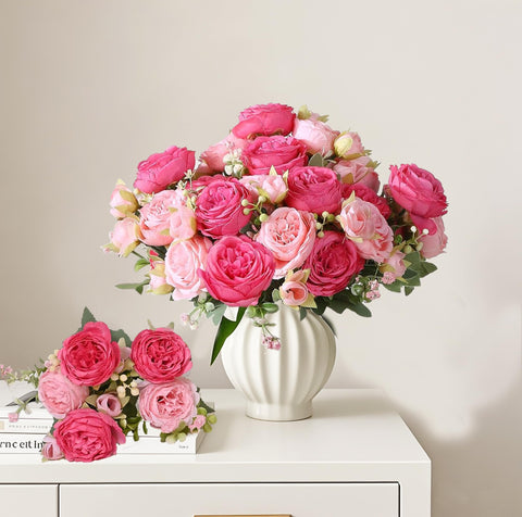 SugarHuLu peonies low-maintenance bouquet—no watering or pruning needed.