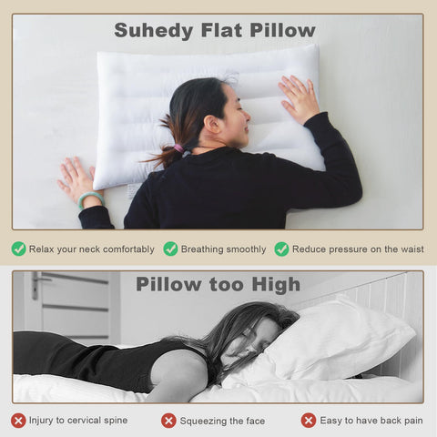 Four grooves on Suhedy pillow help distribute filling and prevent clumping