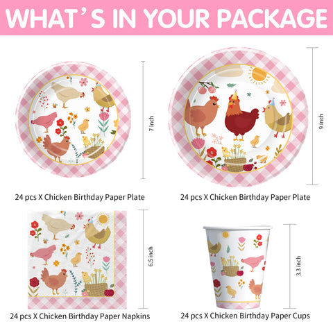 Suhelkit chicken dessert plates 7in ideal for kid-friendly treats