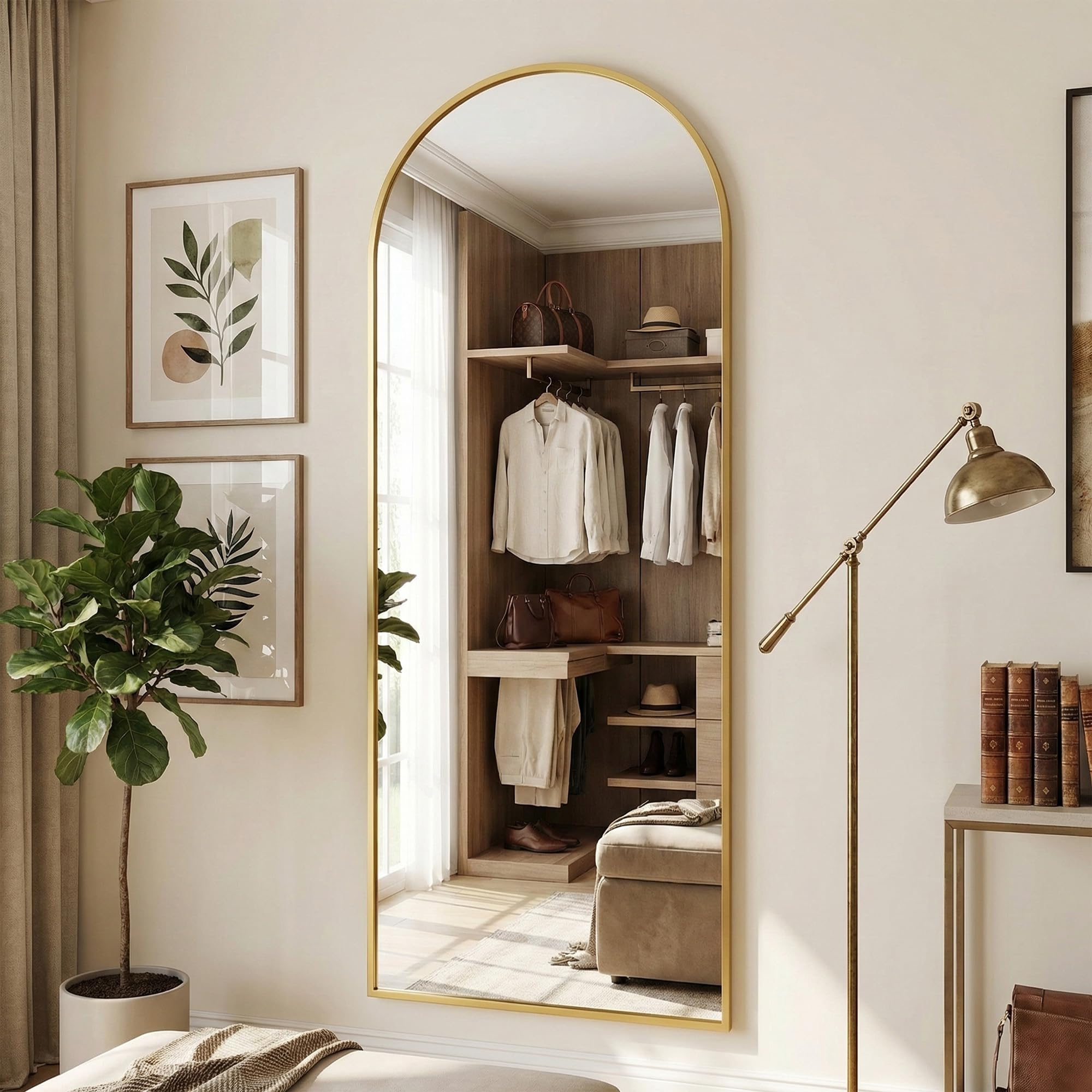 Suidia freestanding mirror stand enables flexible placement