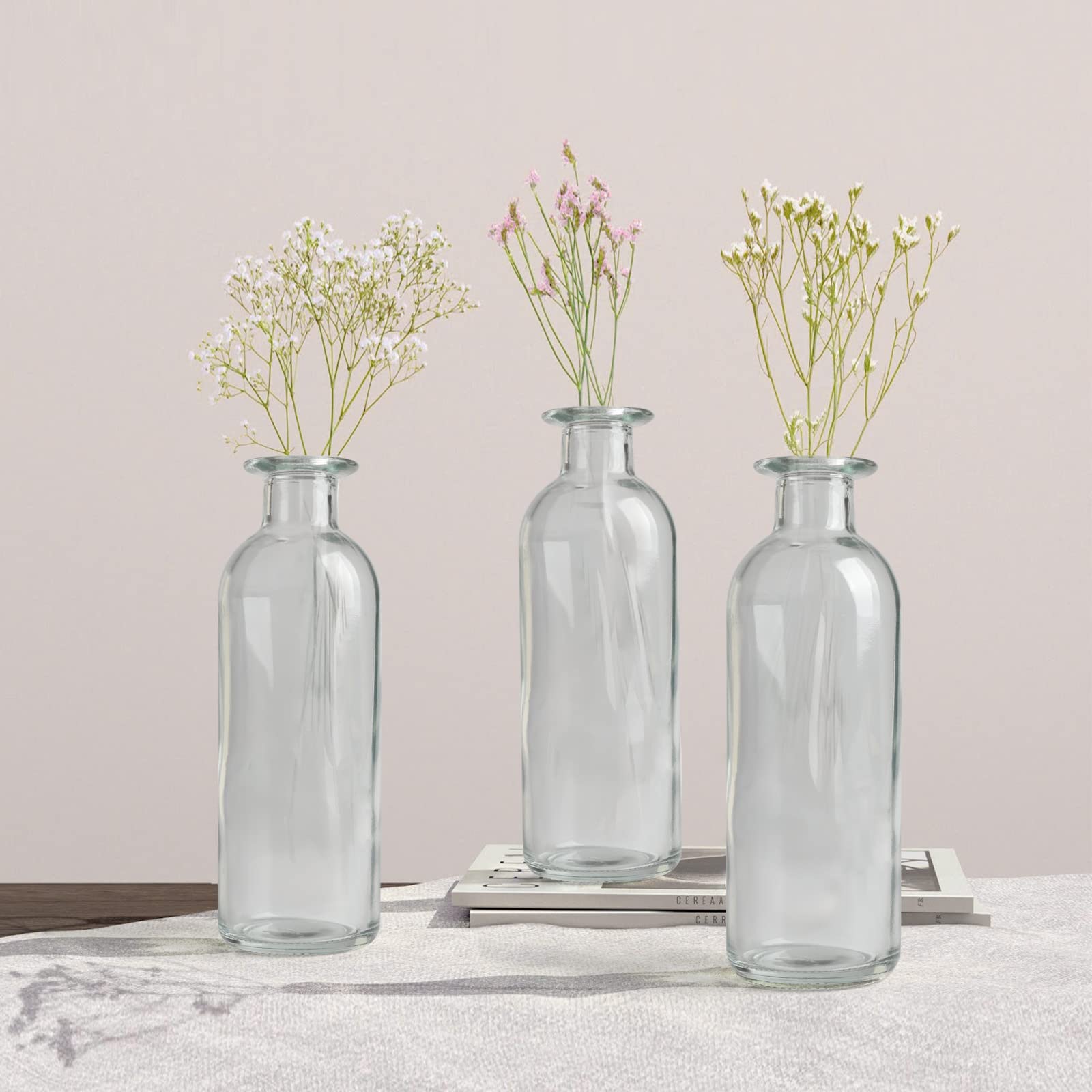 SUJUN 6.5 inch tall bud vase showcases airy stems