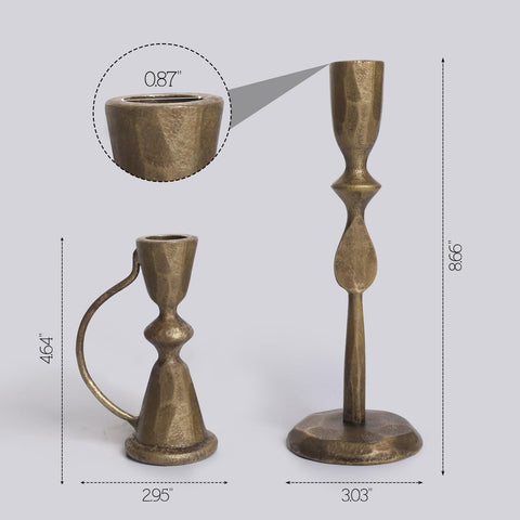 SUJUN antique brass cast iron candle holder large adds dramatic height for centerpieces