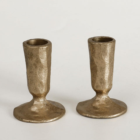 SUJUN antique brass taper candle holder base, showcasing sturdy timeless charm.