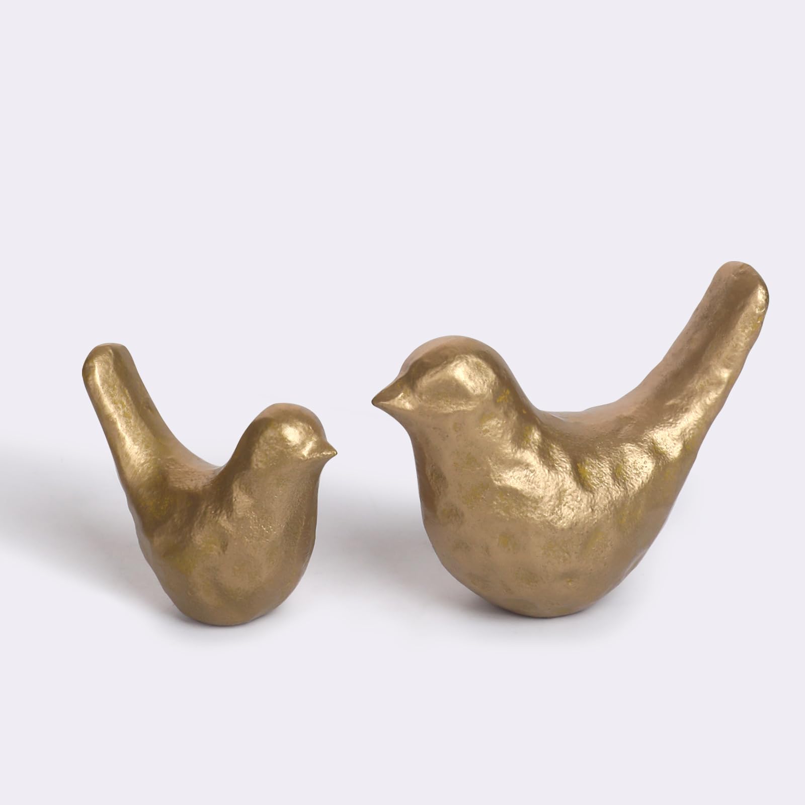 SUJUN gold brass bird statue on shelf adds timeless elegance