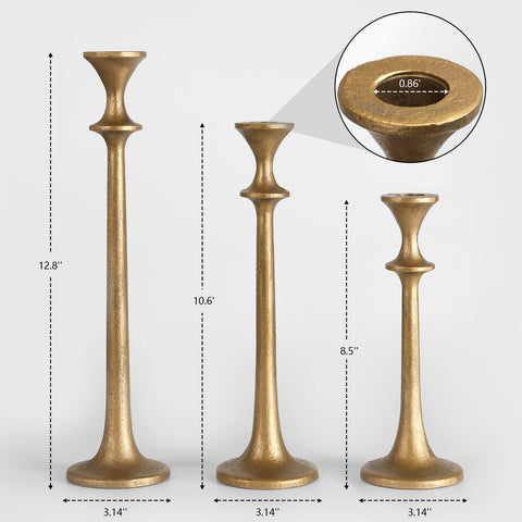 SUJUN medium-height candle holder showcases rustic antique vibe for elegant dining