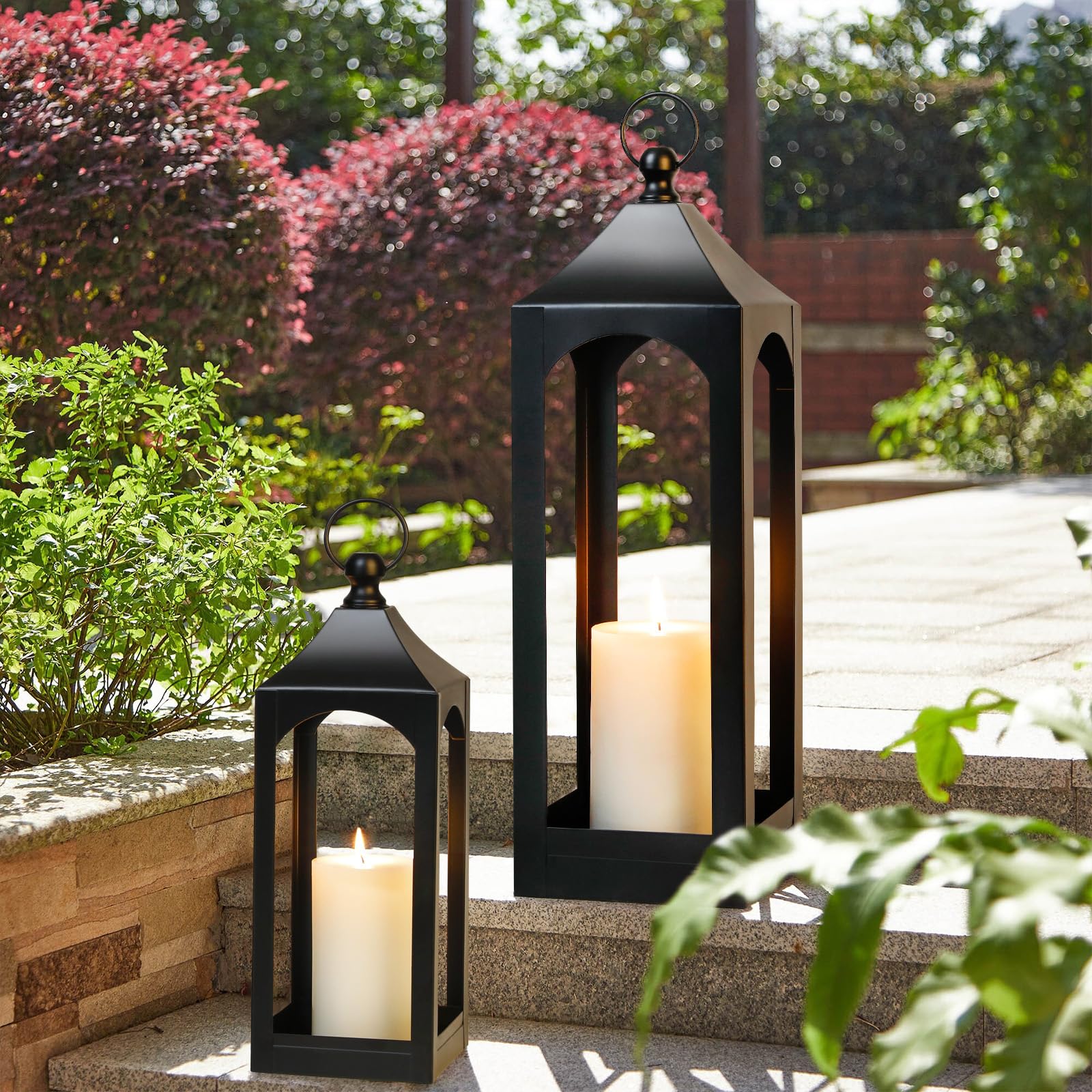 SUJUN lantern with pillar candle compatibility for multiple candle types