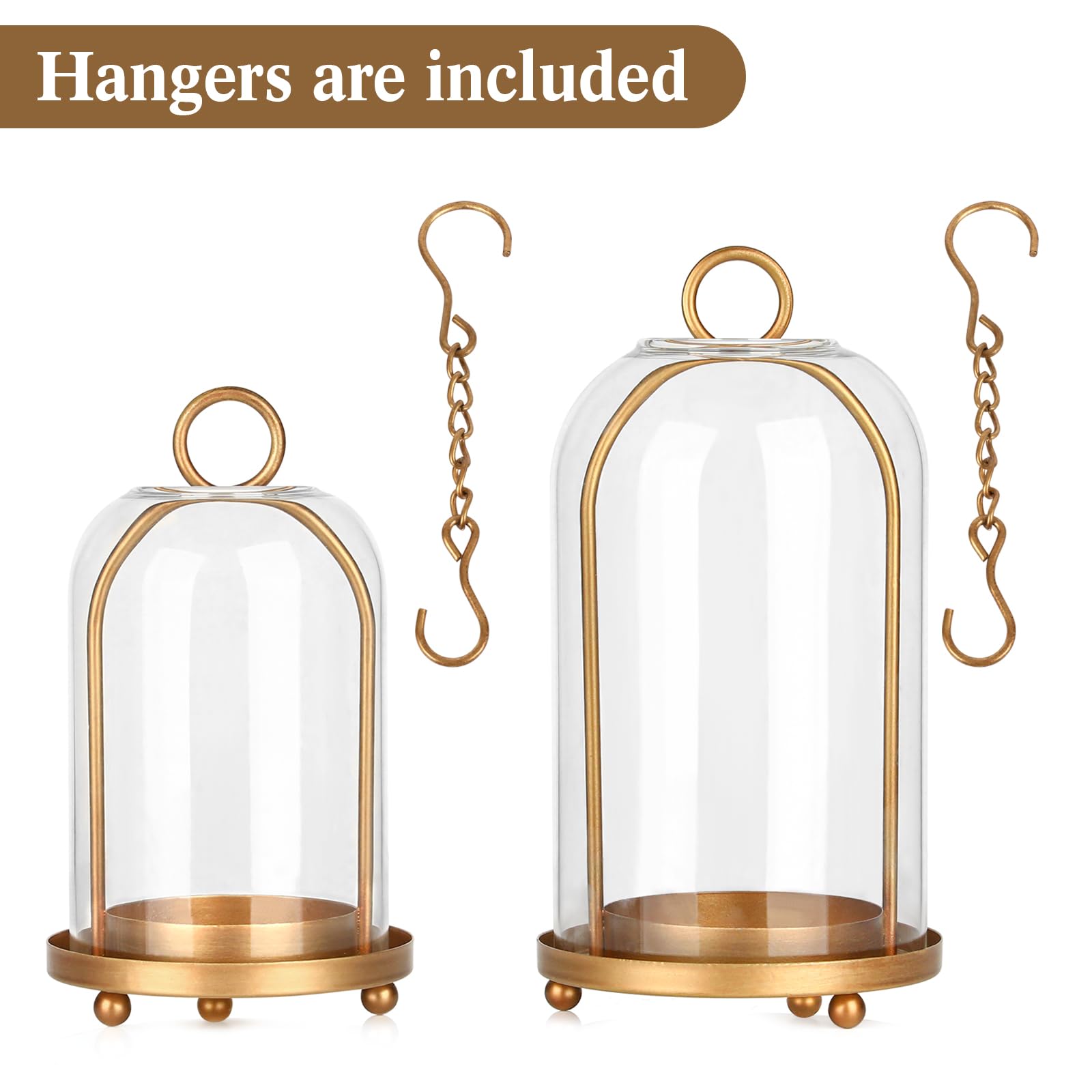 SUJUN lantern large brass base highlights durable antique finish