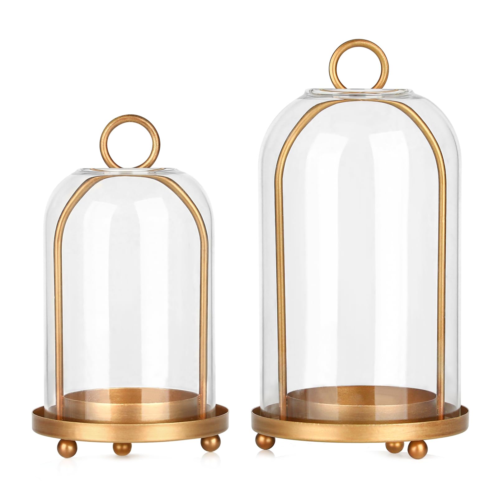 SUJUN vintage brass lanterns pair on tabletop adding warm rustic charm