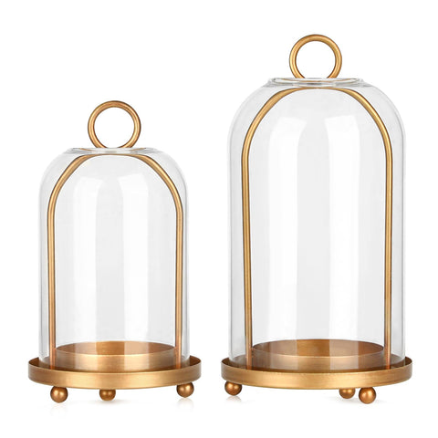 SUJUN vintage brass lanterns pair on tabletop adding warm rustic charm