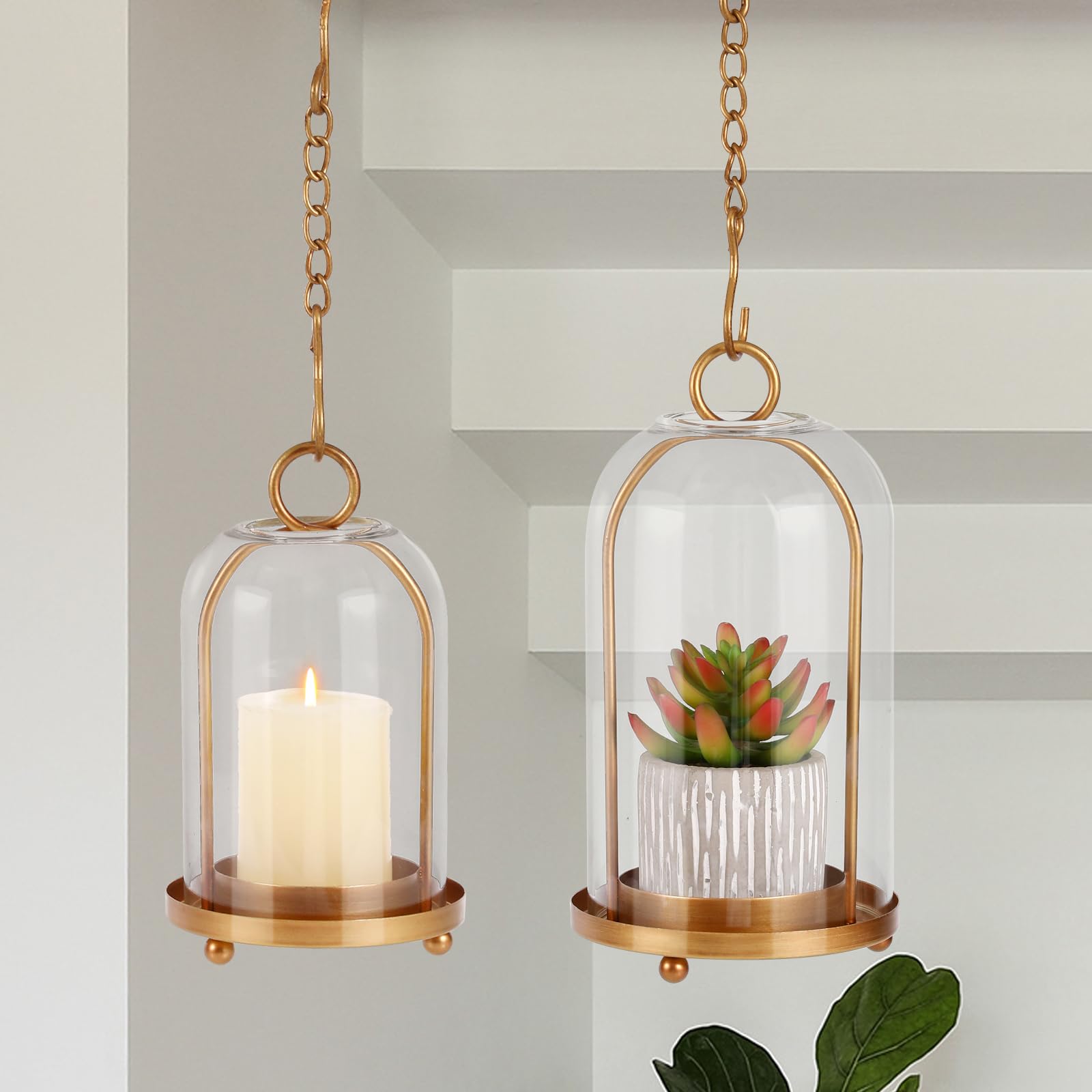 SUJUN lantern with dried flowers adds natural decor to shelves