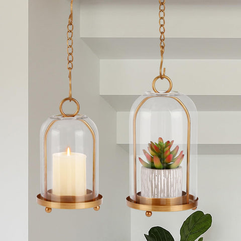 SUJUN lantern with dried flowers adds natural decor to shelves