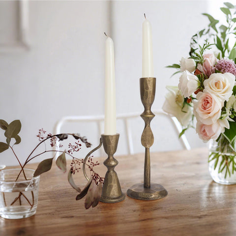 SUJUN vintage cast iron taper candle set highlights artisanal craftsmanship