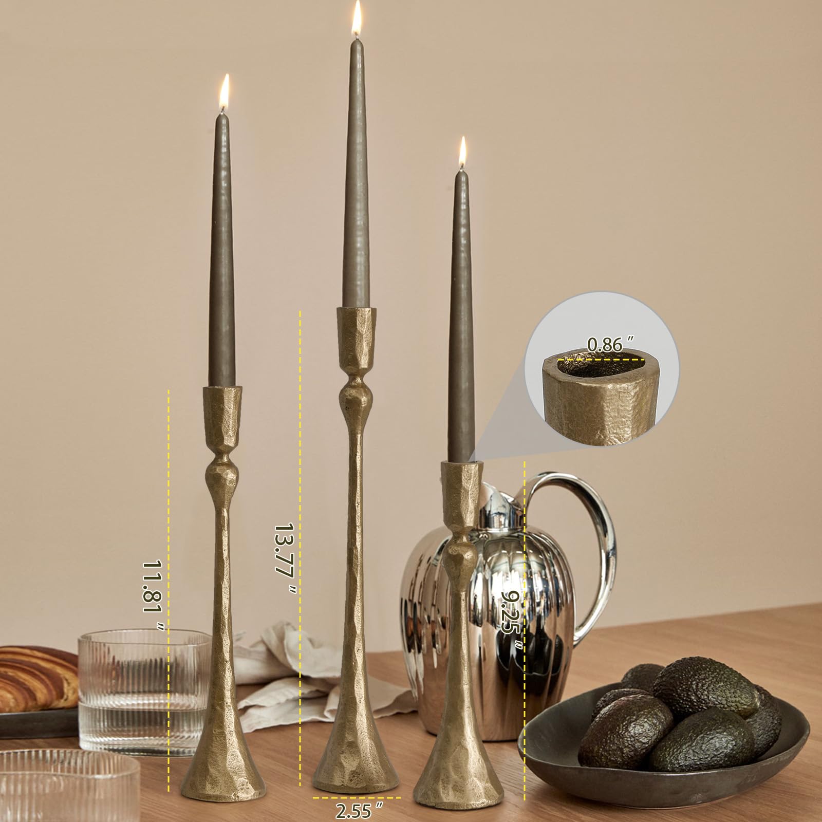 SUJUN vintage cast iron taper holder medium highlights height variation for dramatic tablescapes