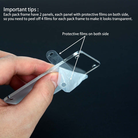 SULEPE acrylic frame with protective film removed reveals crystal-clear image.