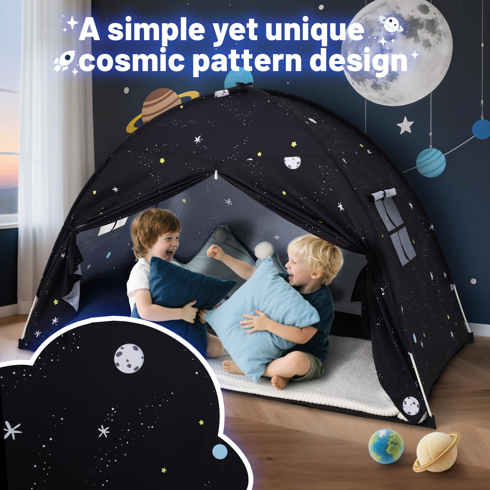 Sumbababy Black Galaxy Teepee, stylish addition to playroom.