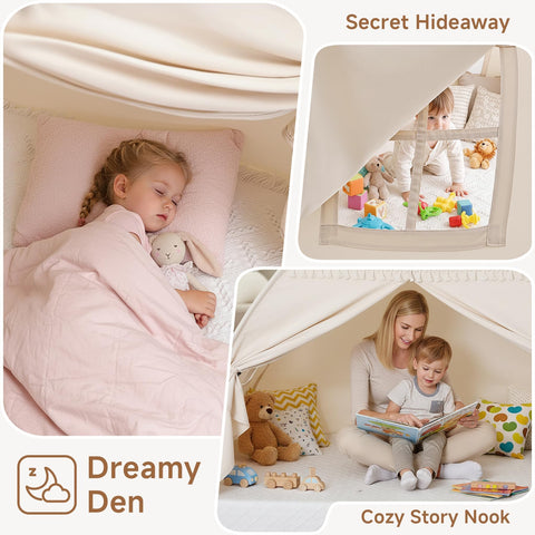 Sumbababy twin bed tent demonstrates easy assembly for daily use.