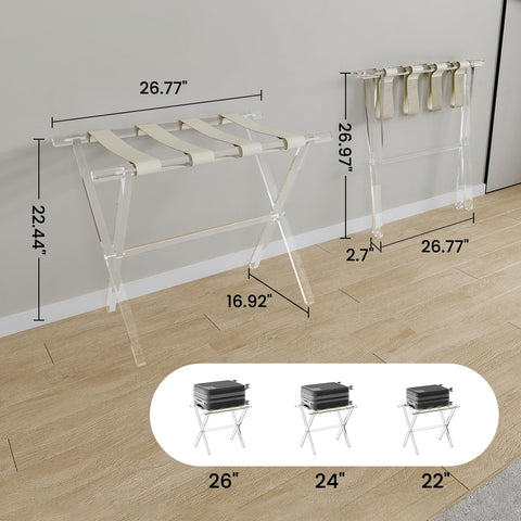 Sumerflos acrylic luggage rack beige color complements neutral interiors