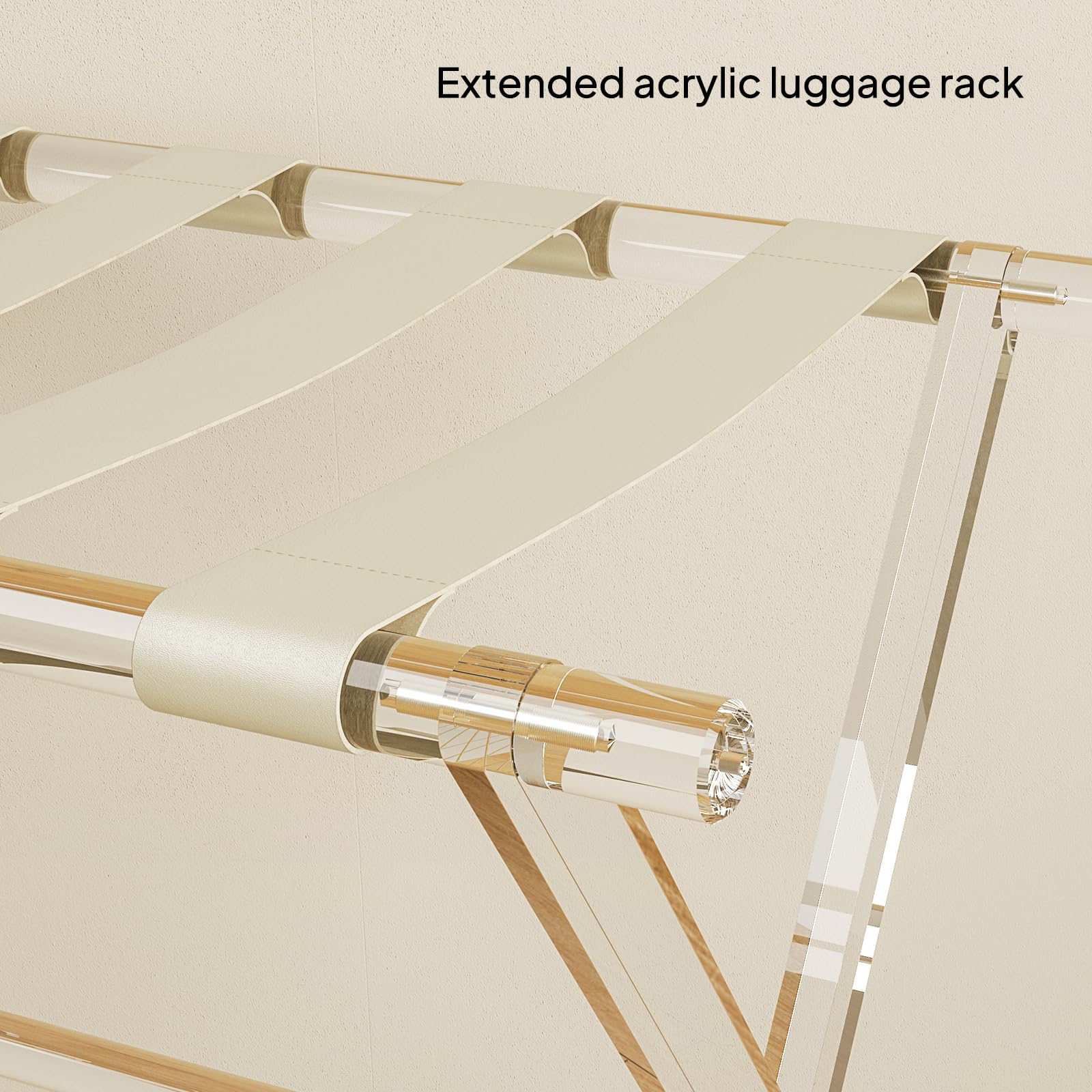 Sumerflos luggage rack leather straps detail for durable upscale look