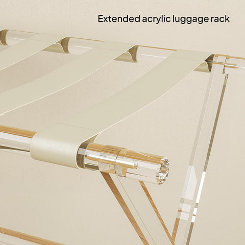 Sumerflos luggage rack leather straps detail for durable upscale look