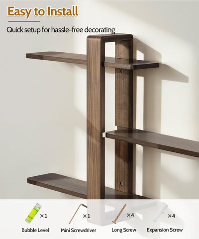 Walnut wood texture close-up on SUMGAR shelves.
