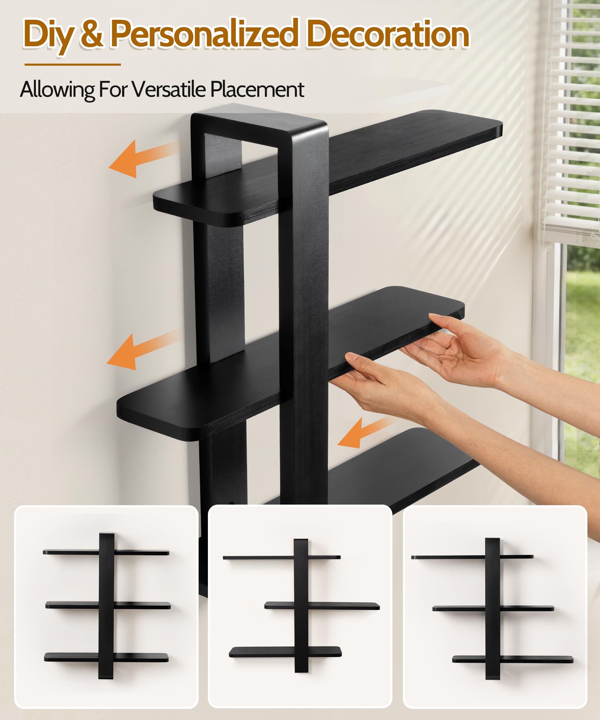 SUMGAR wall-mounted shelves in bedroom or living room for photos and keepsakes