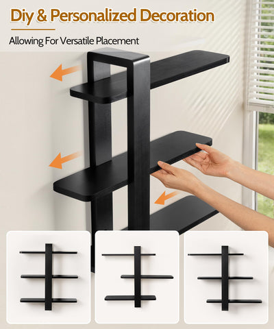SUMGAR wall-mounted shelves in bedroom or living room for photos and keepsakes