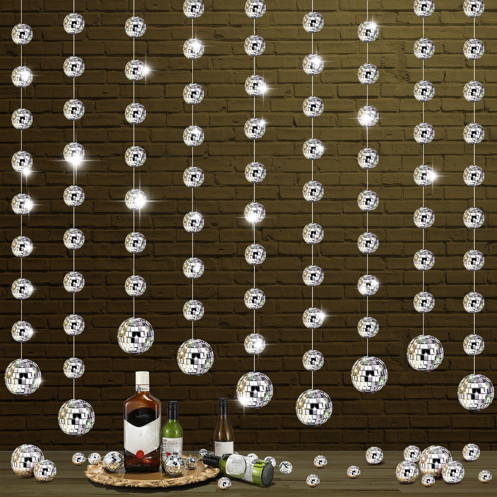 Sumind disco ball garland 8 strings creates a sparkling party backdrop.