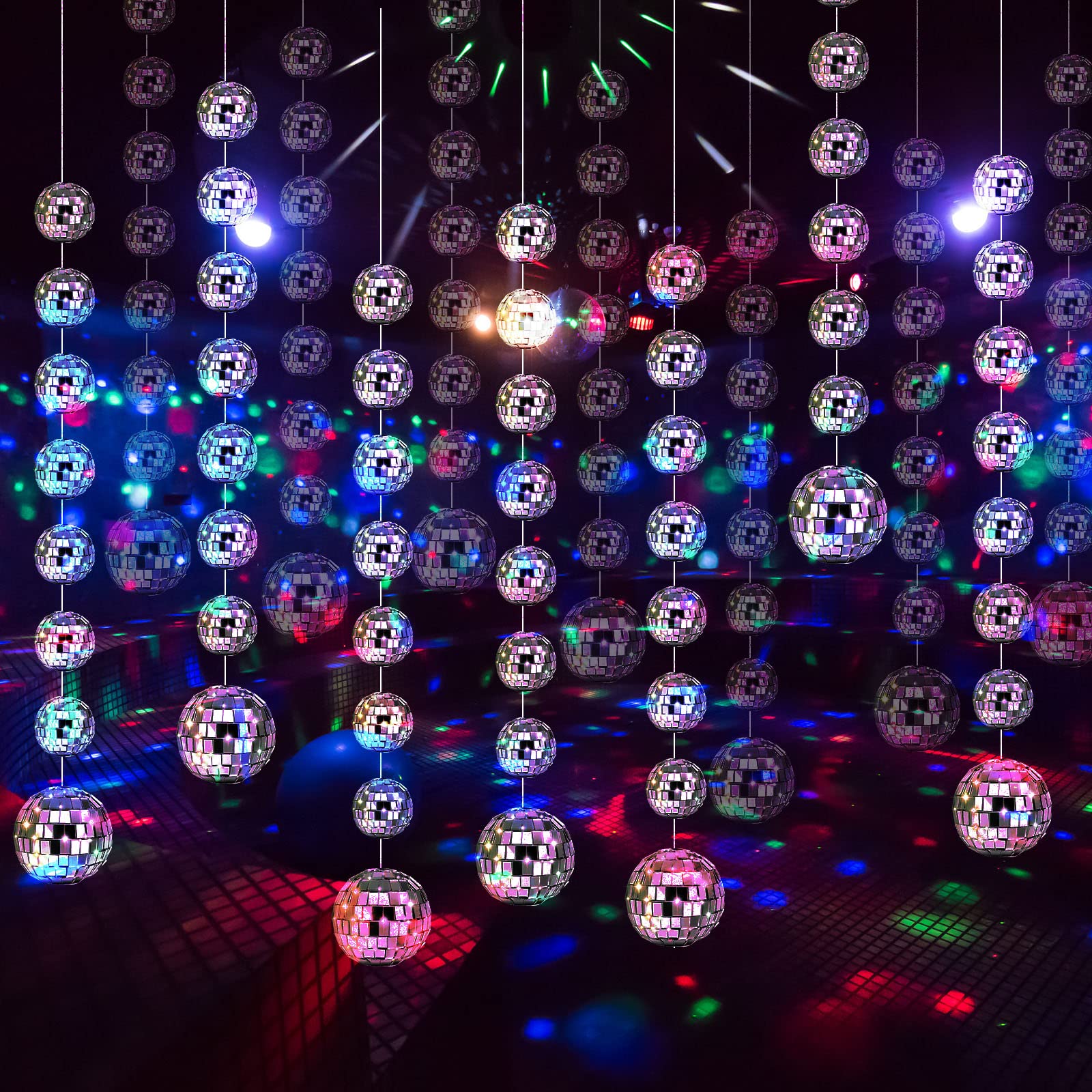 Sumind silver mirror ball tiles close-up offer dazzling reflections for celebrations.