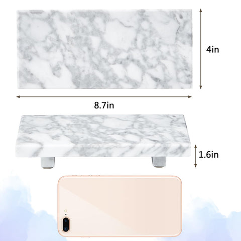 Sumlus marble tray pedestal beside sink showing durable, water-resistant surface.