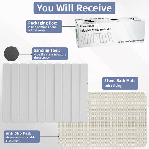 Summer&Kiss large diatomaceous-earth mat for kitchen counters and drying