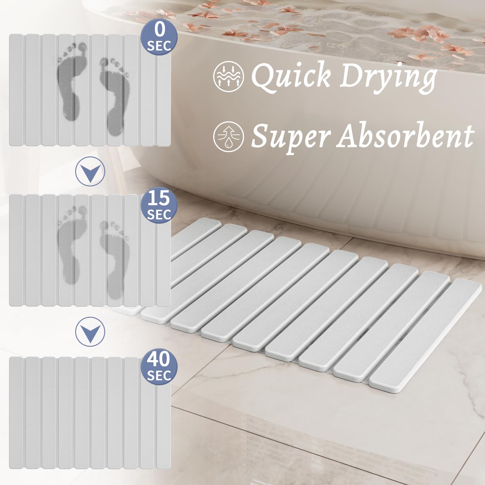 Summer&Kiss quick-dry stone mat dries feet fast after showers