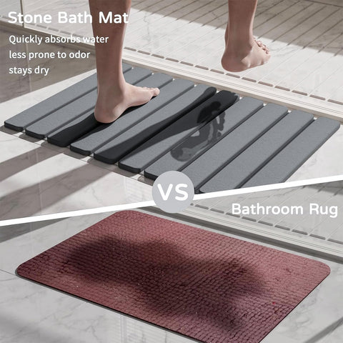 Large stone drying mat suitable as kitchen counter drip mat.