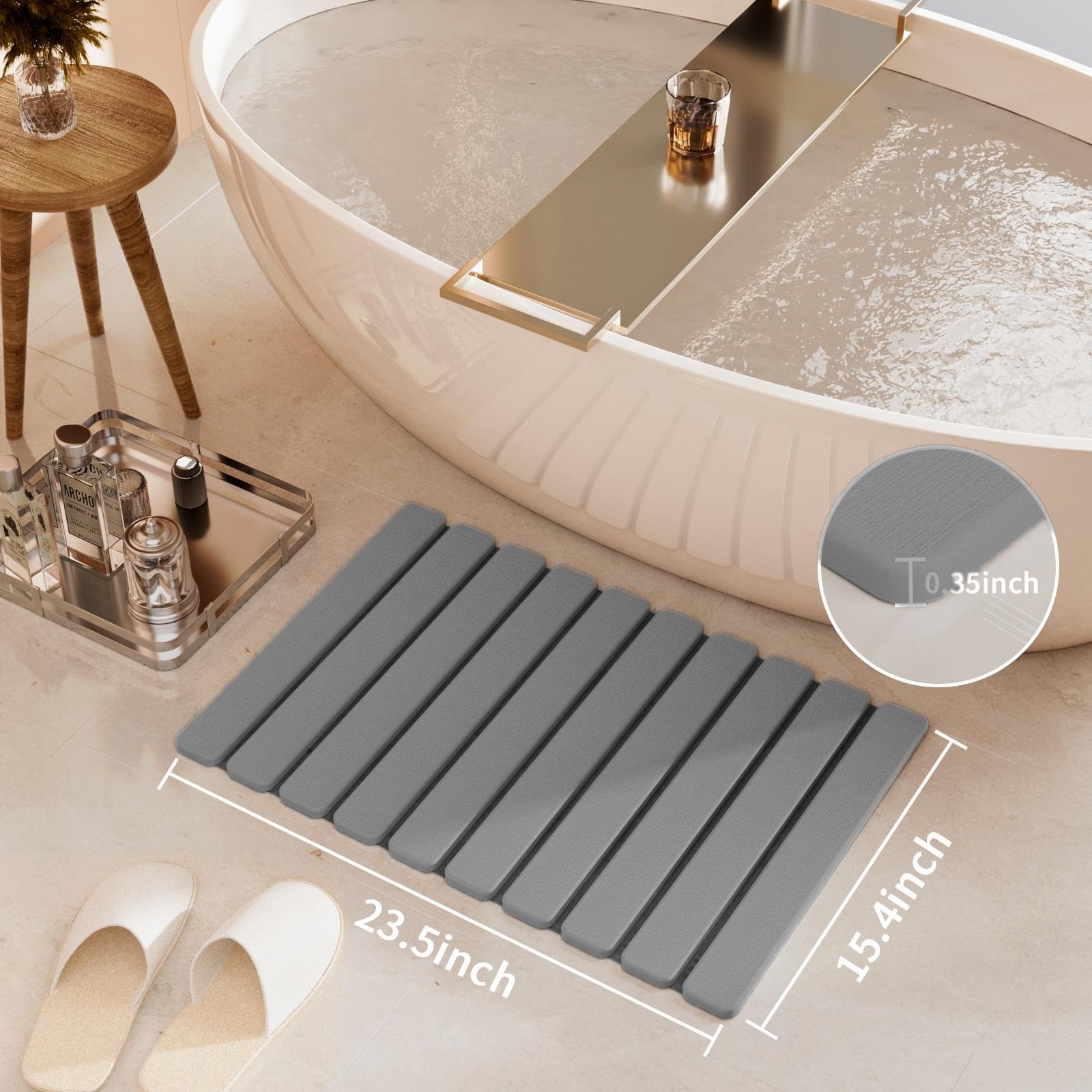 Folded storage view of Summer&Kiss mat highlighting space-saving design.