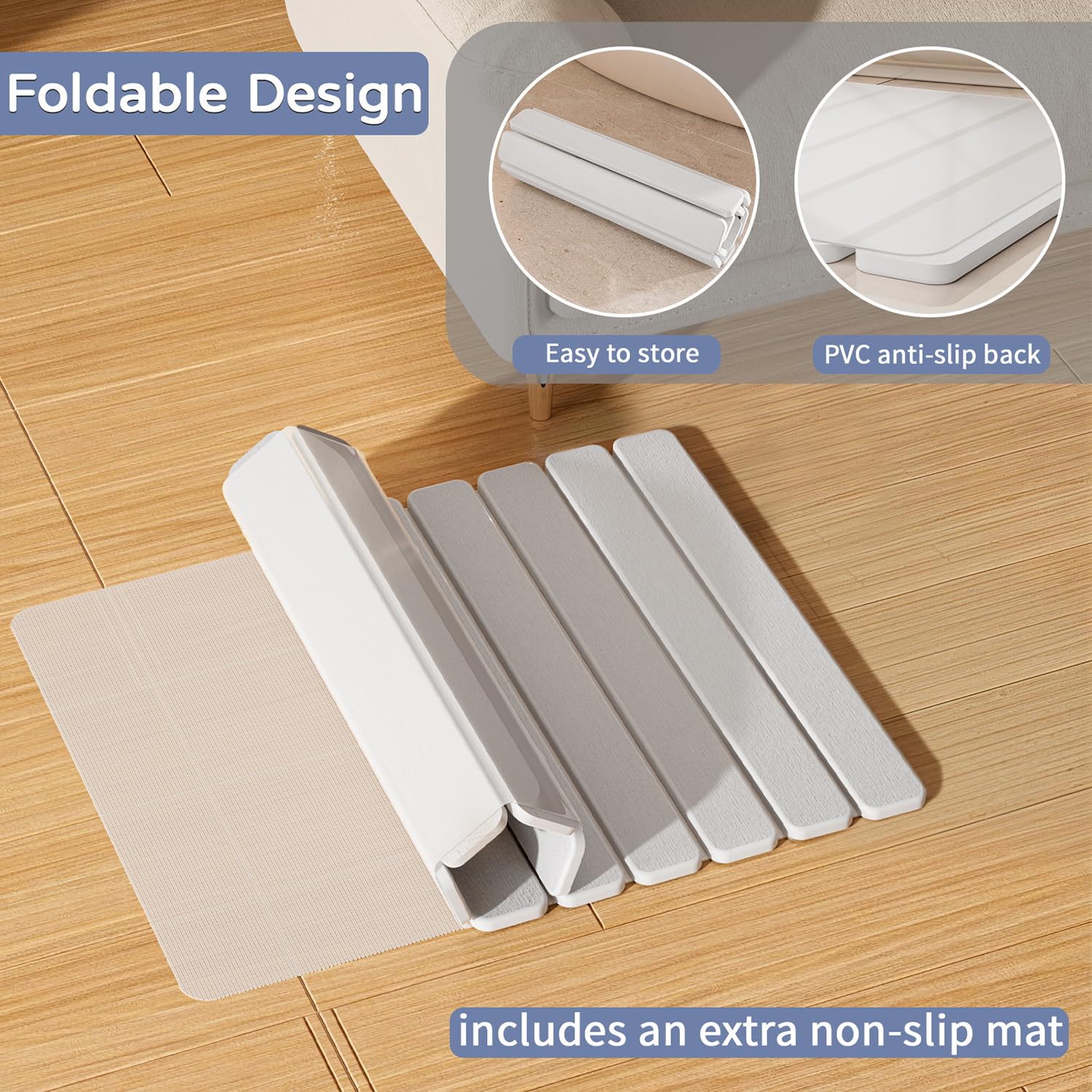 Summer&Kiss stone mat with non-slip backing improves bathroom safety