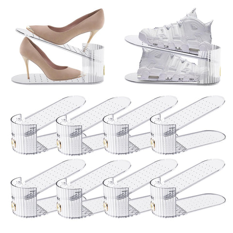 SummerVines Clear 10-pack shoe slot organizer neatly displaying visible, space-saving design.
