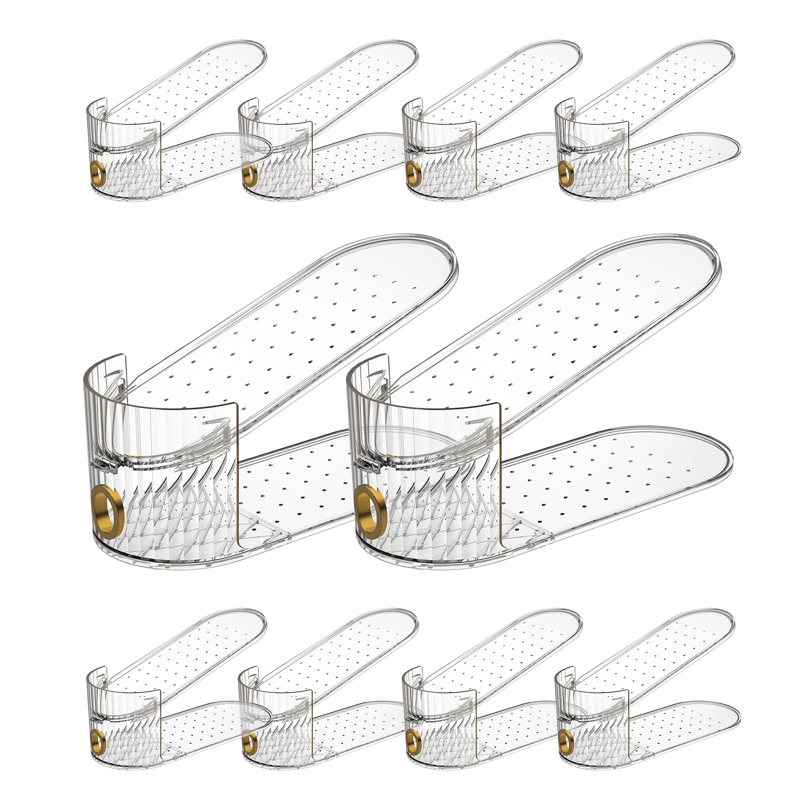 SummerVines double-layer shoe slot rack showcasing two shoes per footprint.