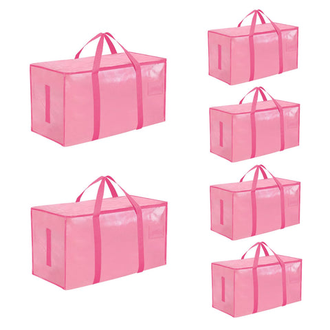 SummitFlare six-pack extra-large bags filled with bedding for dorm storage.