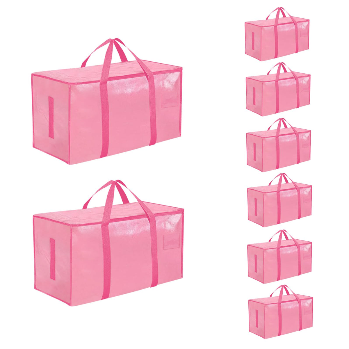 SummitFlare 8-pack pink moving bags with 95L capacity for bedding and coats