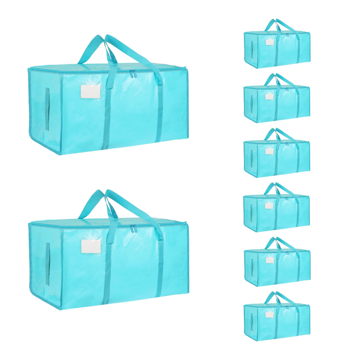 SummitFlare 8-pack extralarge bags folded for compact under-bed storage.