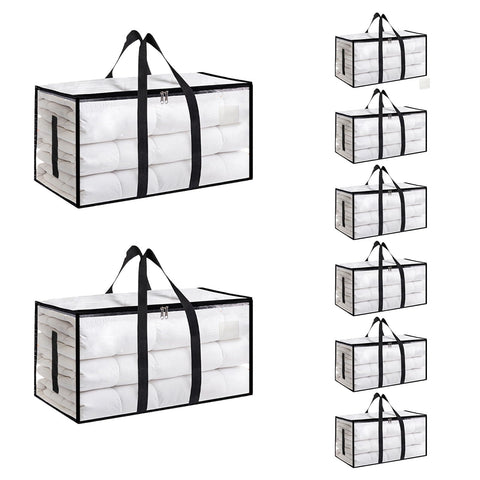 SummitFlare 8-pack heavy-duty bags folded under the bed for compact storage.