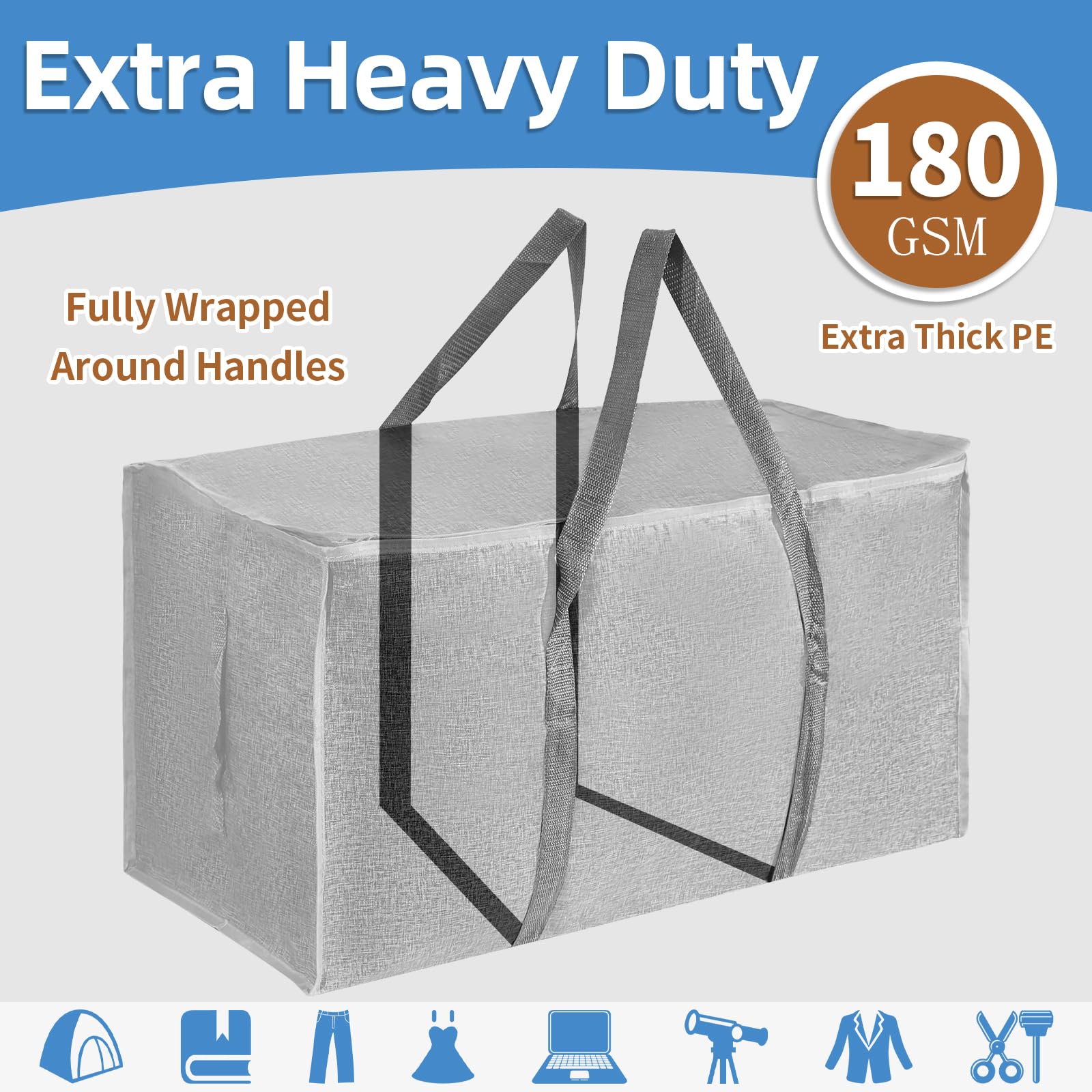 SummitFlare 95L jumbo bags packed with items; spacious for bedding and coats.