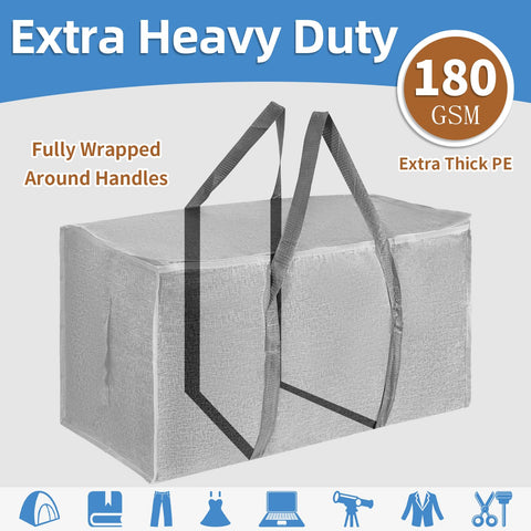 SummitFlare 95L jumbo bags packed with items; spacious for bedding and coats.