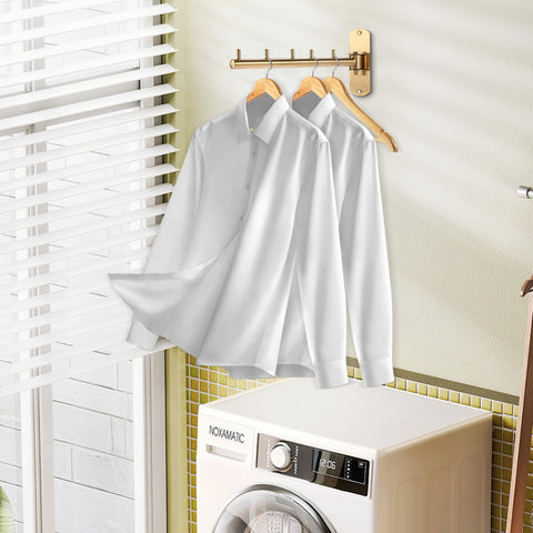 Sumnacon clothes rack showing 180-degree swing for easy access.