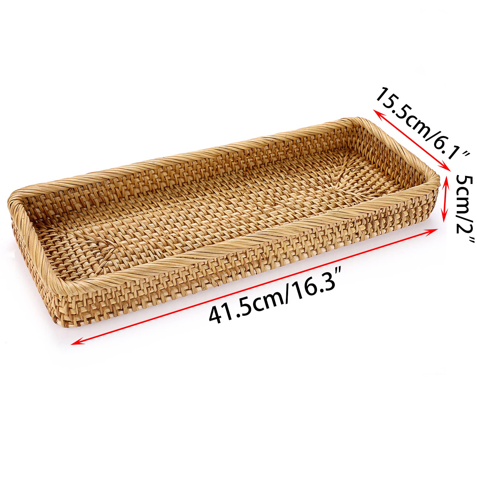Sumnacon decorative rattan tray blends with seasonal decor and reduces clutter