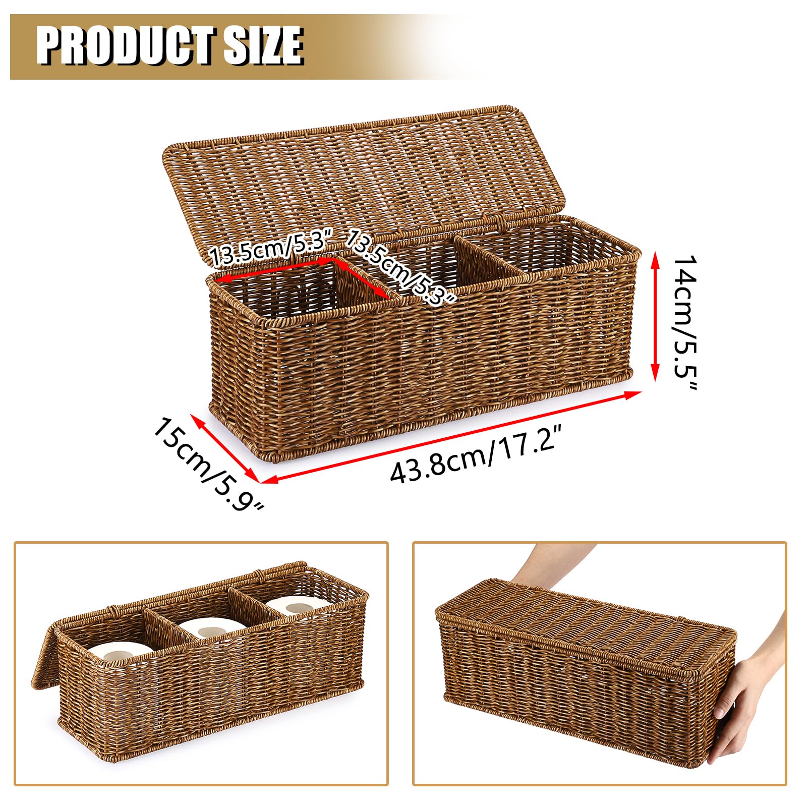 Sumnacon imitation rattan plastic basket with compartments for easy categorization.