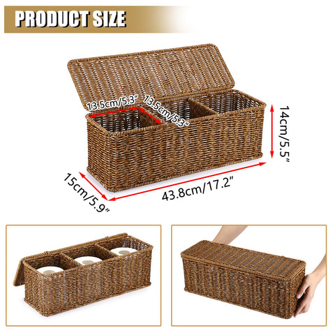 Sumnacon imitation rattan plastic basket with compartments for easy categorization.